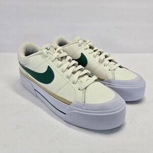 Nike Court Vision Alta Platform Sneakers White Green Women's 10
